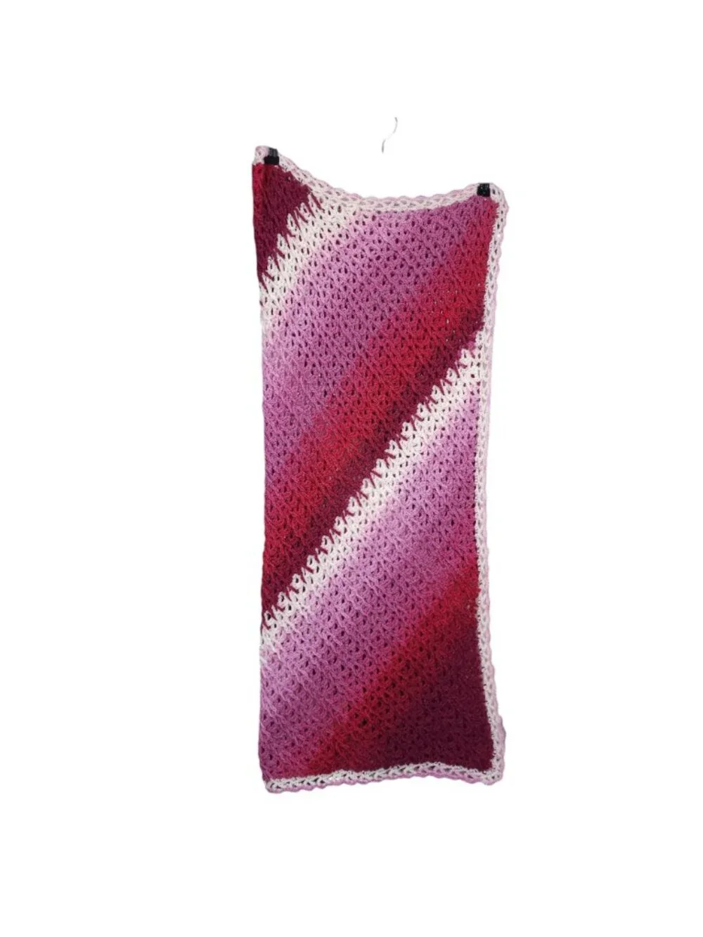 Jacobs Ladder Afghan Crochet Throw Blanket 36 X36